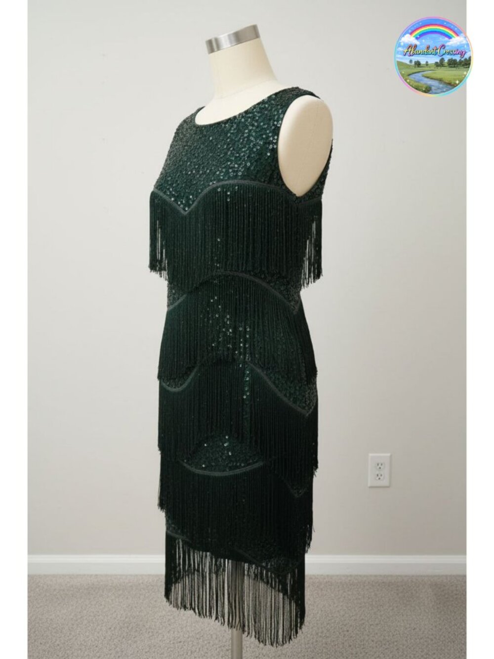 1920s Flapper Dress Gatsby Fringe Sequin Dress Roaring 20s